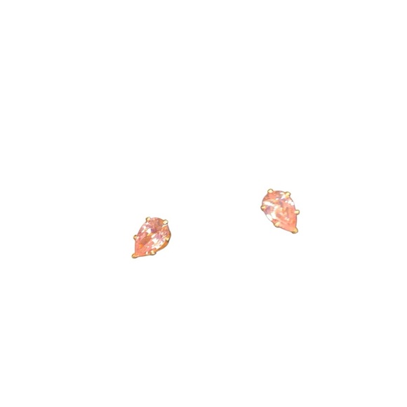 Avon pear shaped diamond atyle CZ pink  Stud Earrings NIB 1997 - Picture 1 of 6
